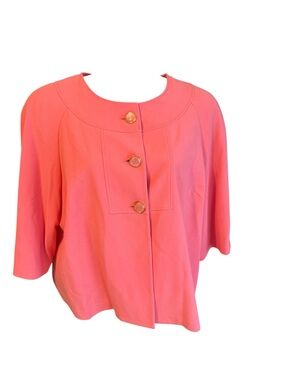 Coral Button-Front Cape Jacket NWT